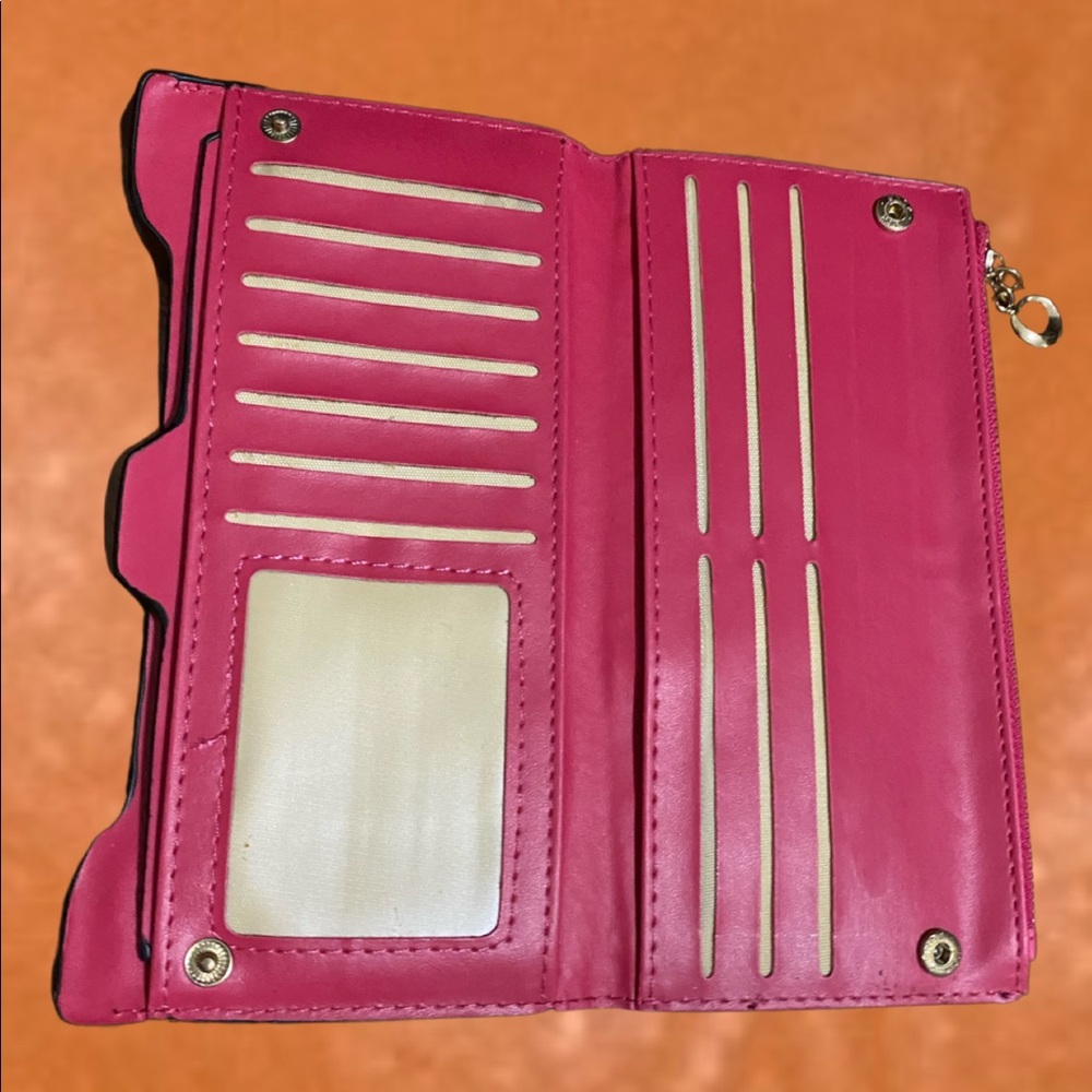 Pink leather wallet - Picture 3 of 3